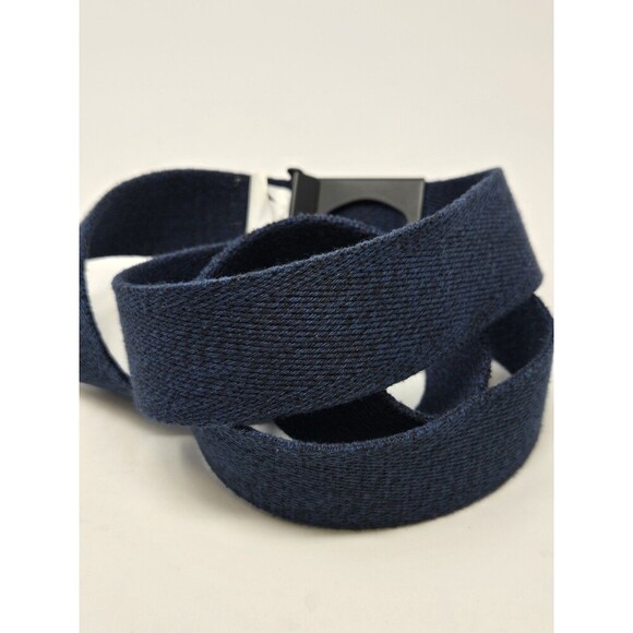 NIKE NAVY BLUE WEBBING WOVEN FABRIC UTILITY BELT MATTE BLACK BUCKLE MEN OS GOLF - Picture 4 of 12